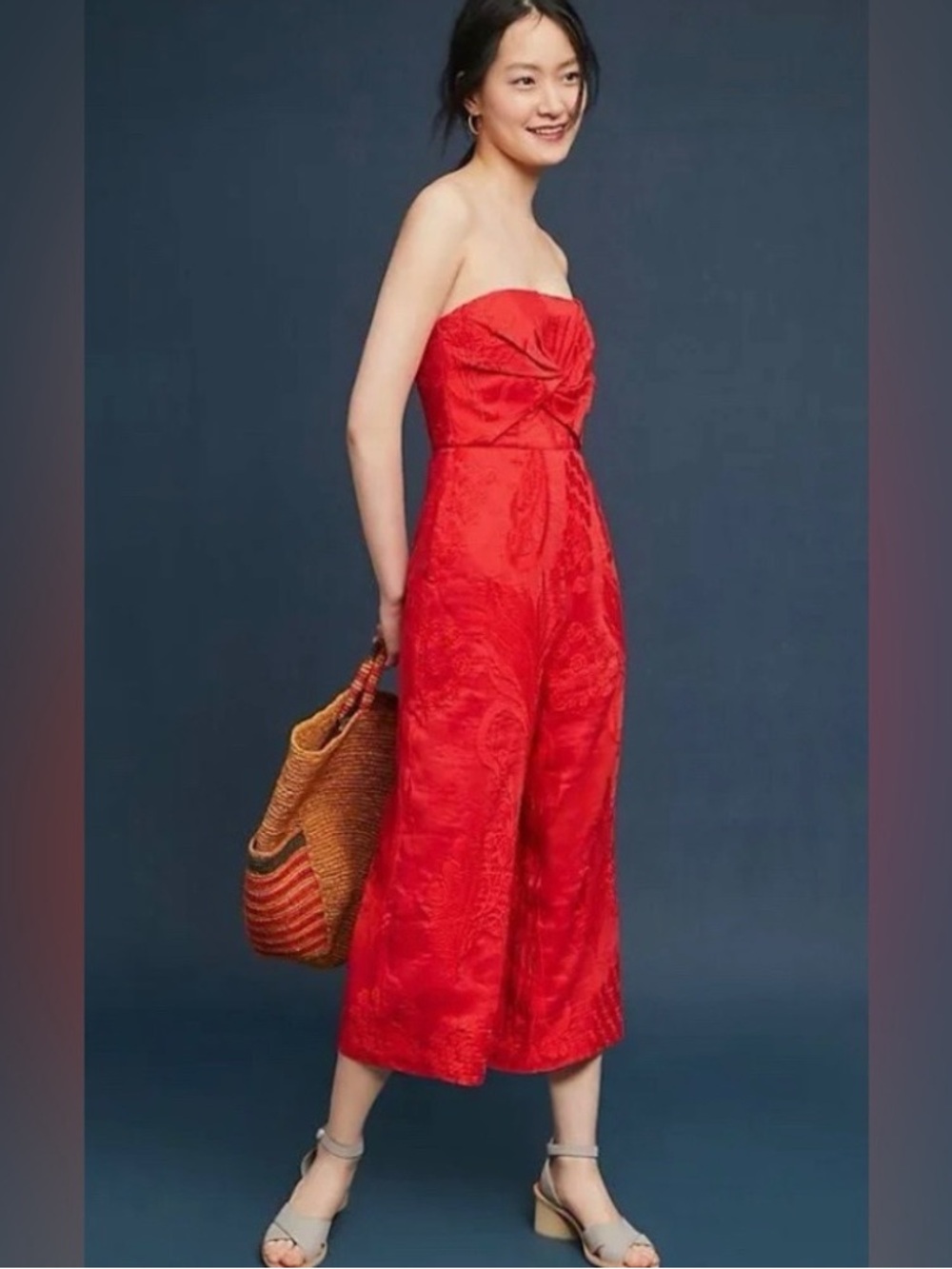 Aijek Anthropologie strapless jumpsuit